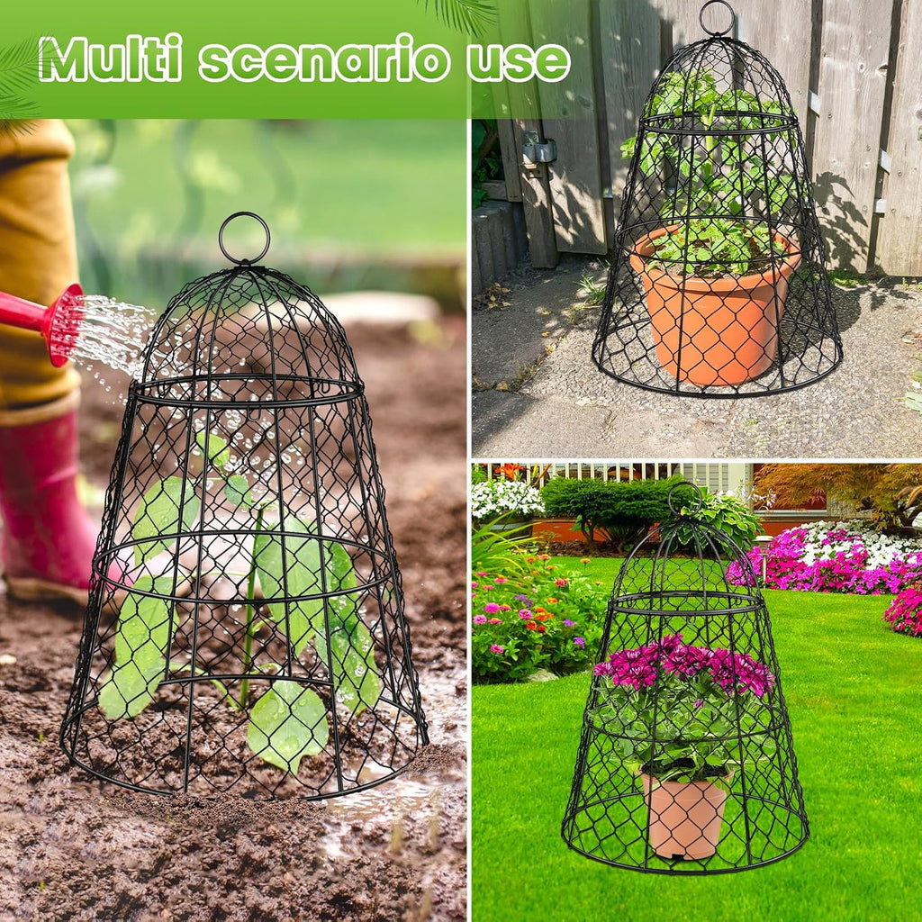 6 Pcs Garden Cloches for Plants, Metal Extra Large Chicken Wire Cloche Plant Covers, Garden Netting Plant Protectors