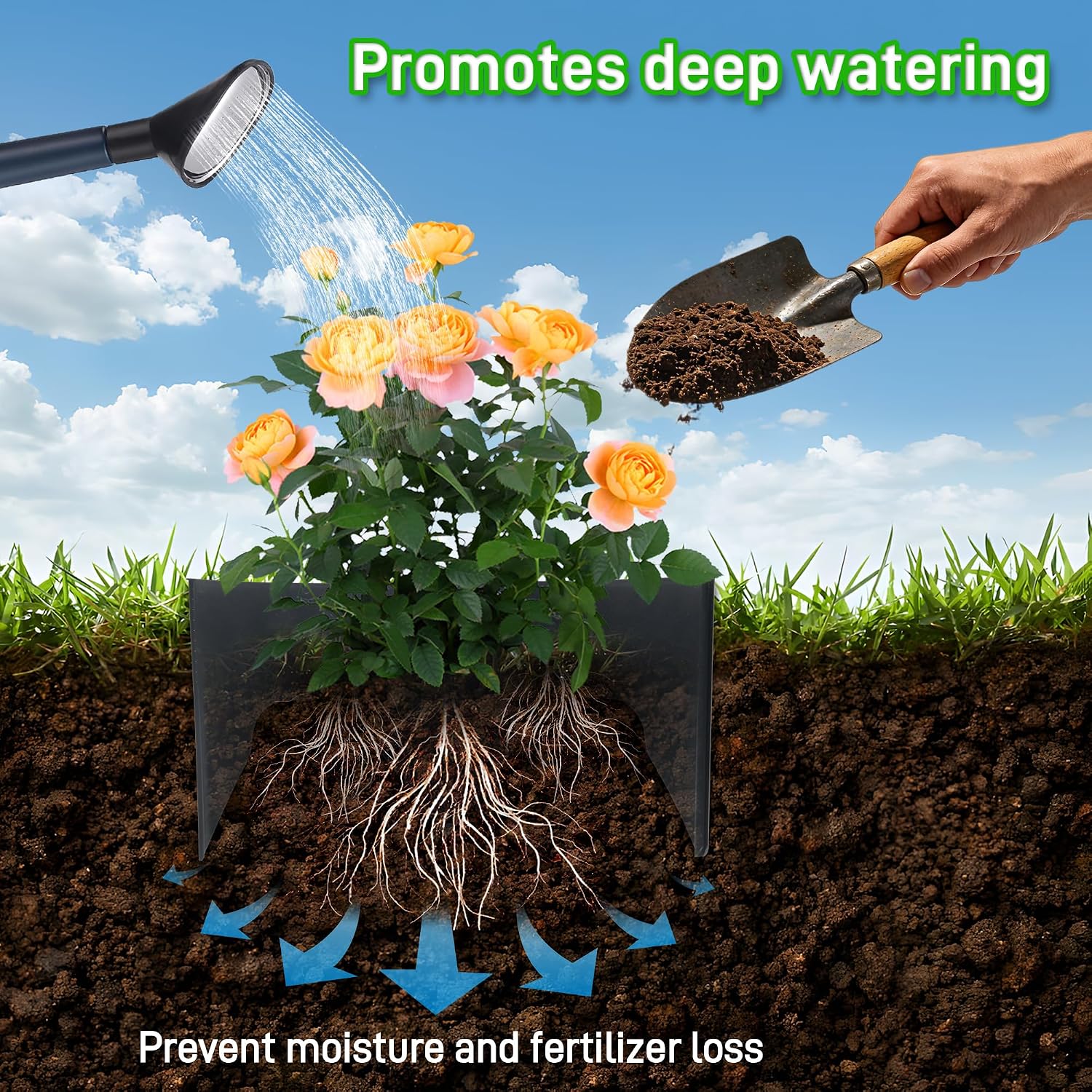 Anothera 24 Pieces Black Planting Grow Rings Diameter Range 8.2-15.7 Inches | Interlocking Garden Plant Rings with