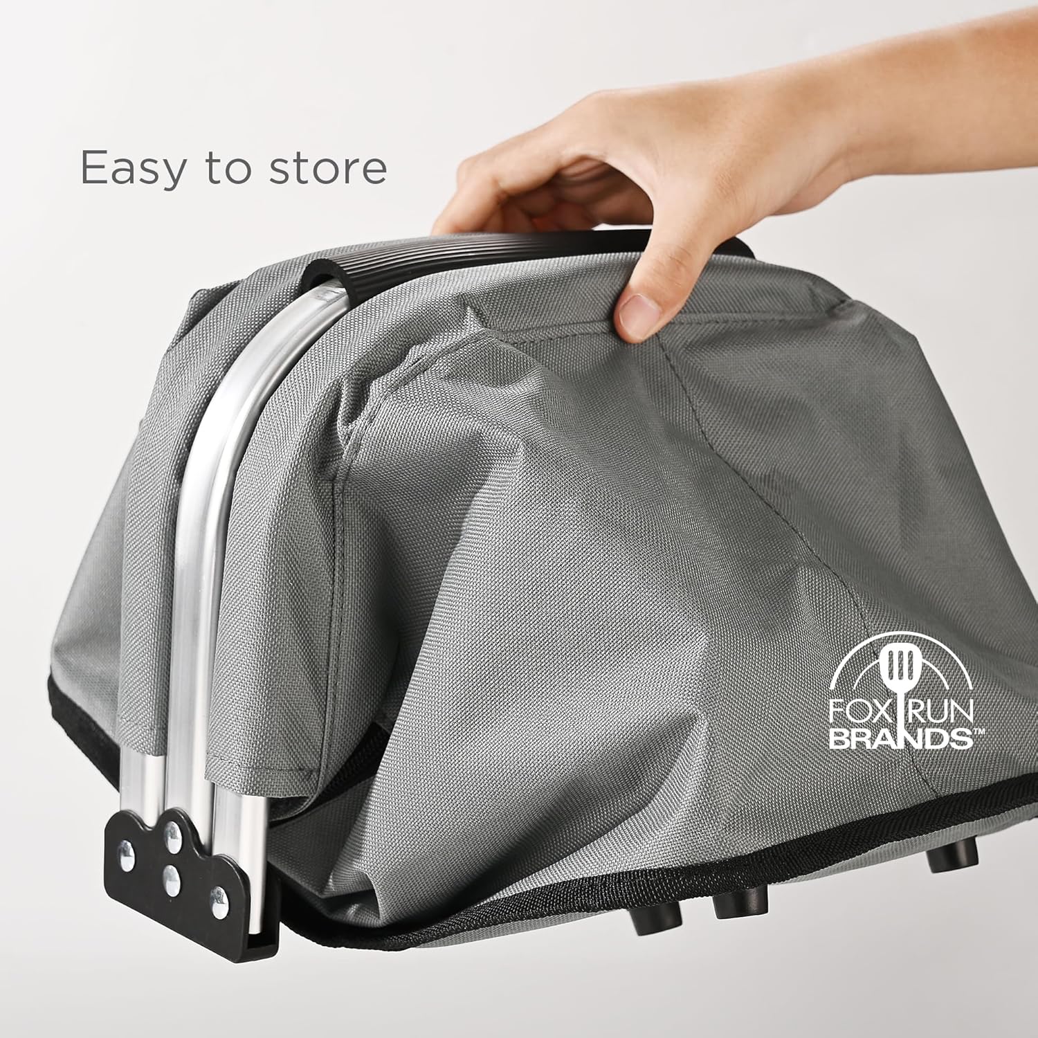 Fox Run Collapsible Shopping Basket with Handle, 17" x 10" x 9" Harvest and Picnic Basket