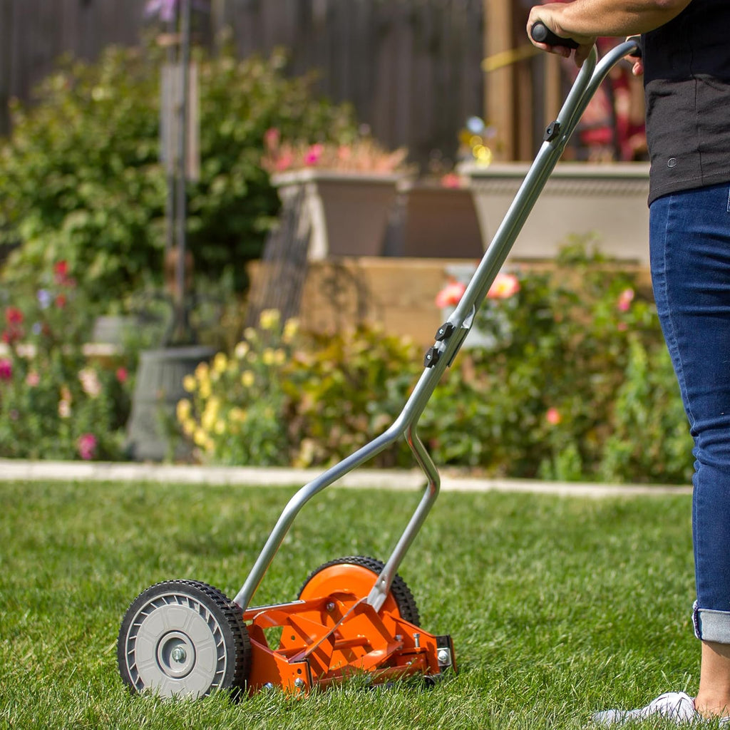 American Lawn Mower 1204-14 14-Inch 4-Blade Push Reel Lawn Mower, Red