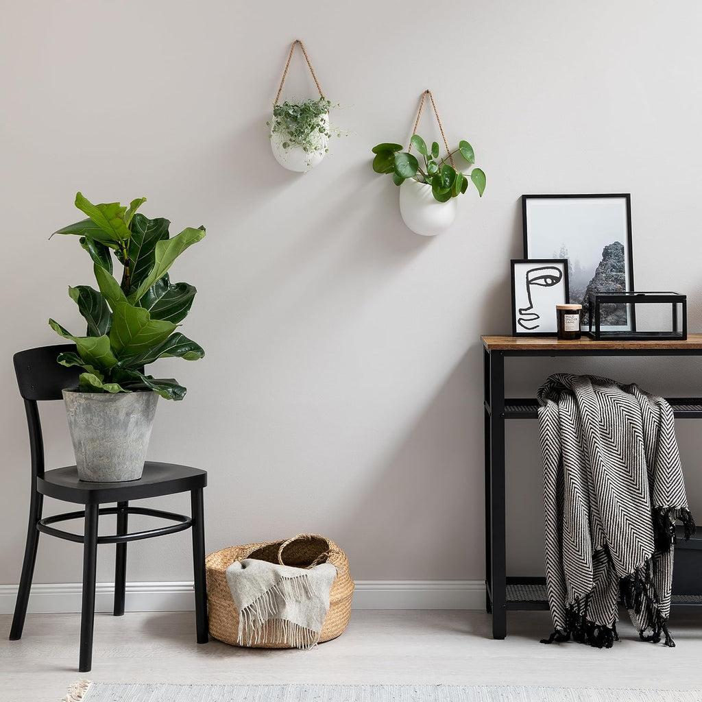 Kazai. Wall Planters -Ellie- | Hanging Ceramic Plant Pots 2 Pieces | Wall Decoration for Indoors, Balcony and Garden
