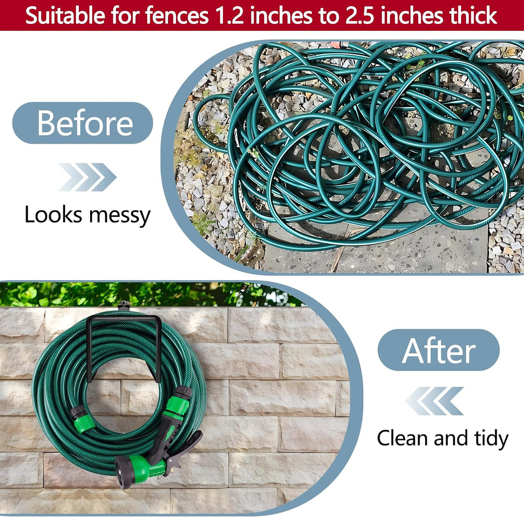 Adnee 2 Pack Garden Hose Holder, Heavy Duty Wall Mount Hose Hanger | Adjustable Hose Reel Hose Hooks for Water Hose