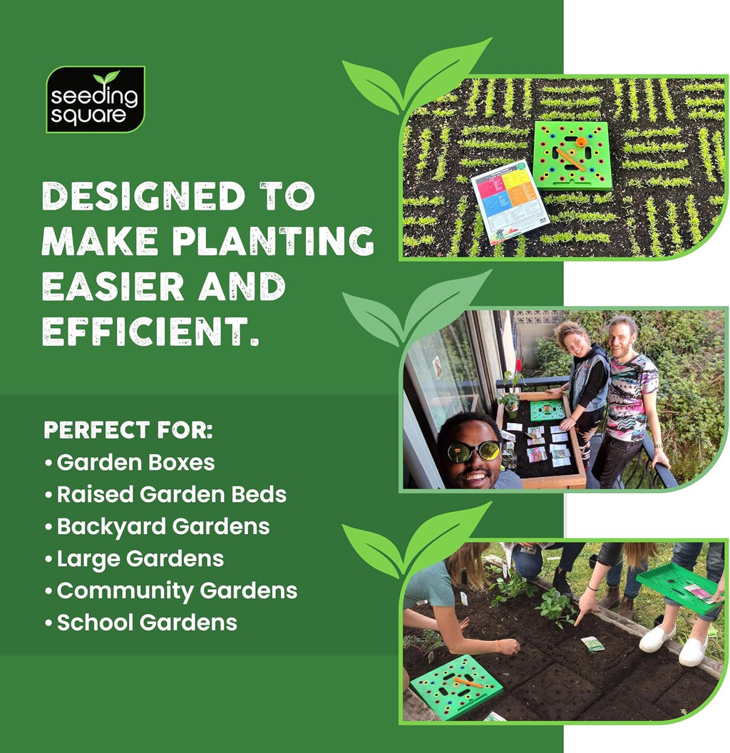 Planting Tool, Seed Planter for Square Foot Gardening Kit | Patented Seedling Spacer Tool | Colour-Coded Spacing
