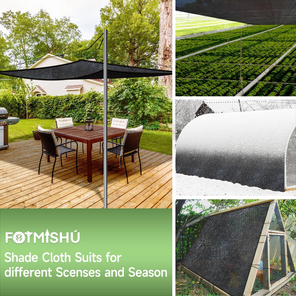 70% Shade Cloth 10ftx20ft Anti-Aging Sun Mesh UV Resistant Net, Sunblock Garden Tarp for Plant Cover, Greenhouse, Barn