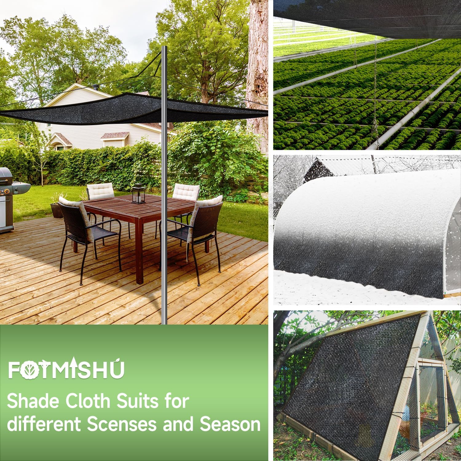 70% Shade Cloth 10ftx20ft Anti-Aging Sun Mesh UV Resistant Net, Sunblock Garden Tarp for Plant Cover, Greenhouse, Barn