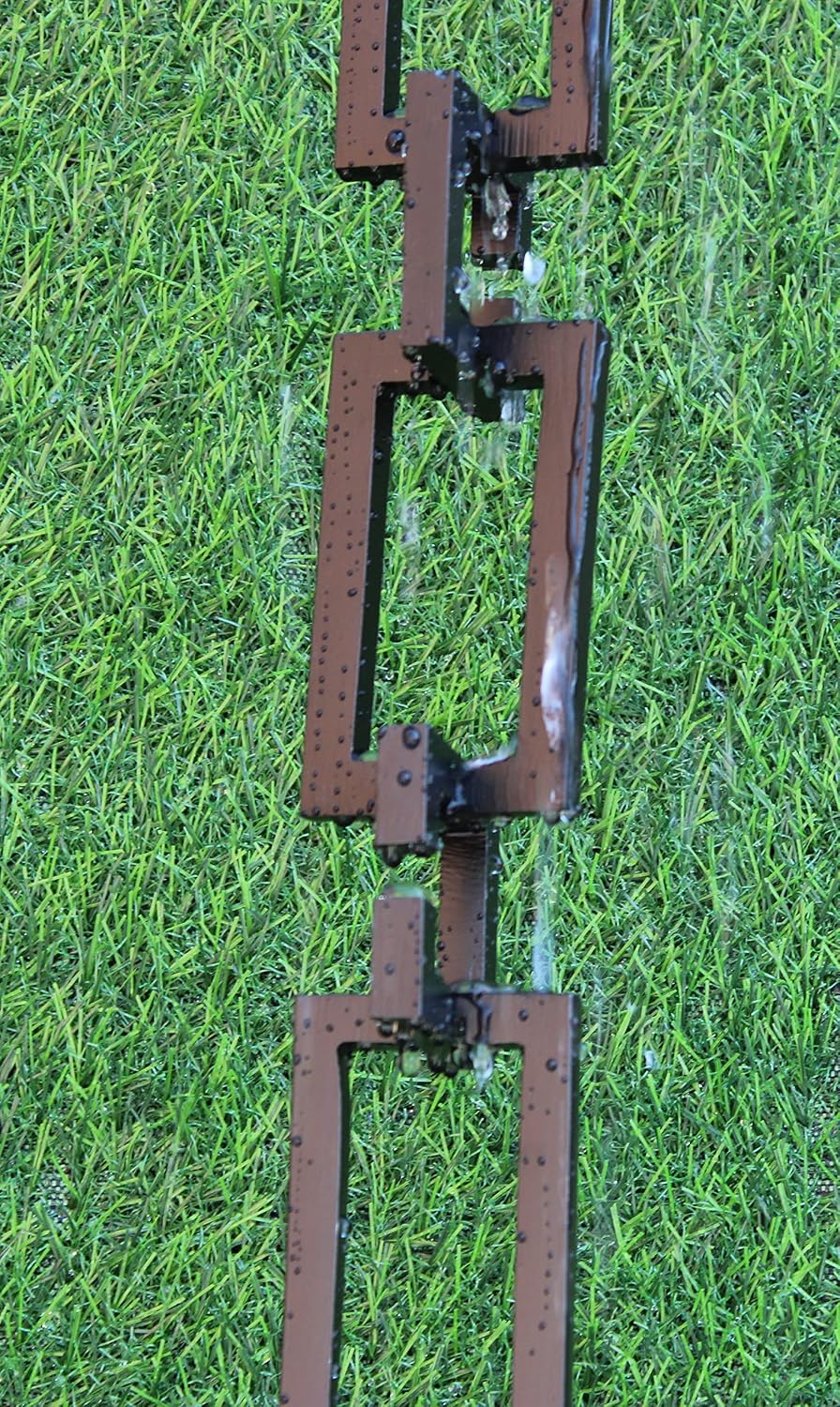 KAM Home Aluminium Artware Rectangle with Square Rain Chain with Installation Kit (Black, 8.5)