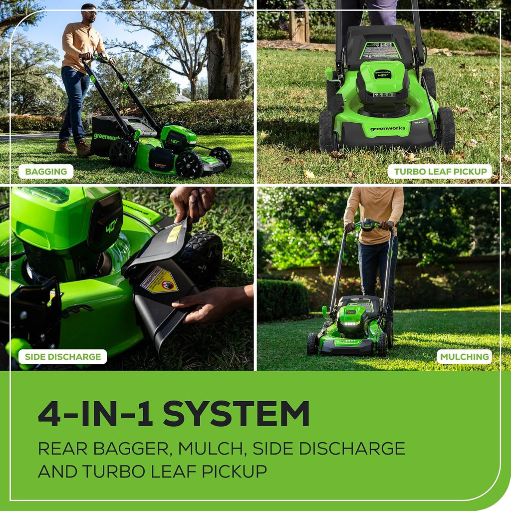 Greenworks 40V 21 in Self-Propelled Lawn Mower, 5.0 Ah Battery and Charger