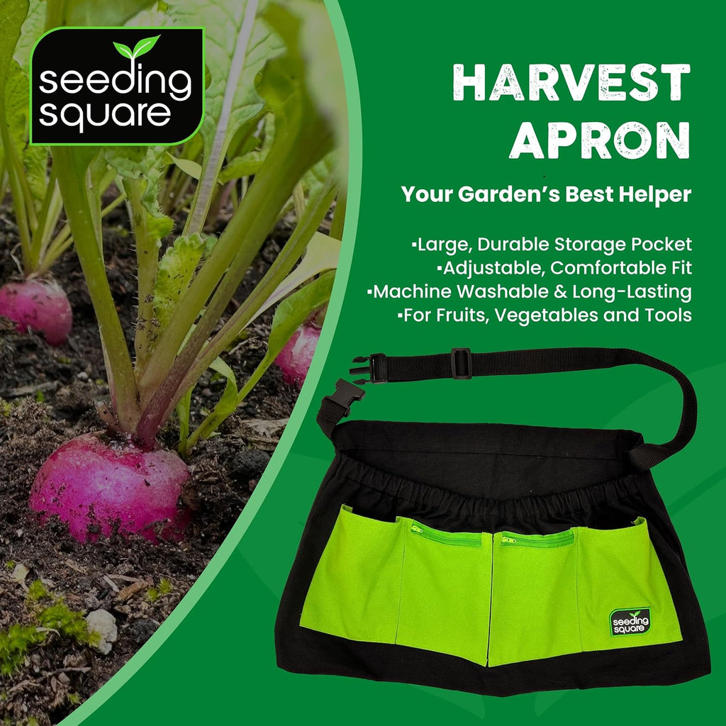 Harvest Apron Hands-Free Gardening Apron for Fruits, Vegetables, Tools – Adjustable, Durable, Washable