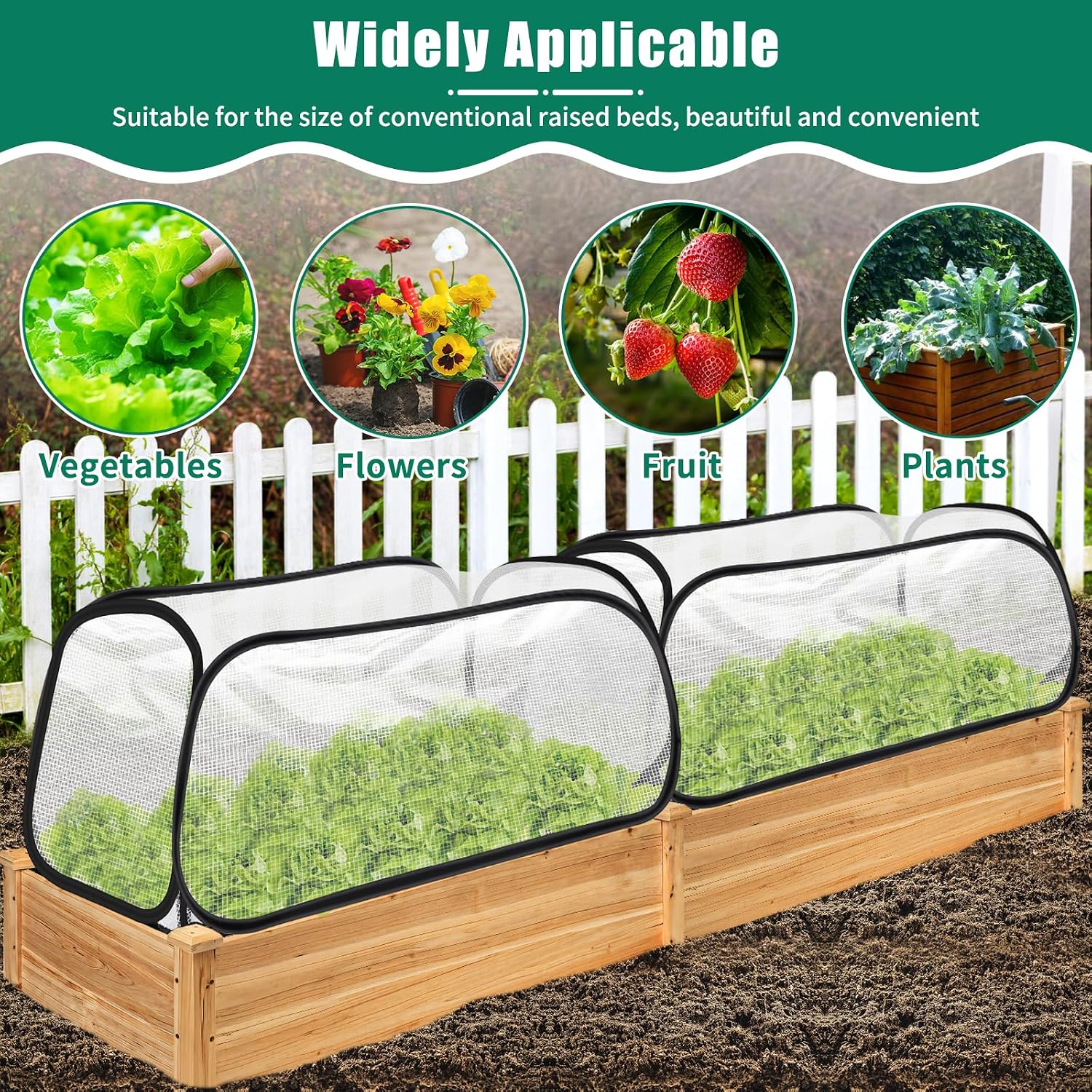 2 Pack Garden Covers for Raised Beds, 45"X22"X16", Freeze Protection | Garden Row Plants Cover Accelerator, Greenhouse