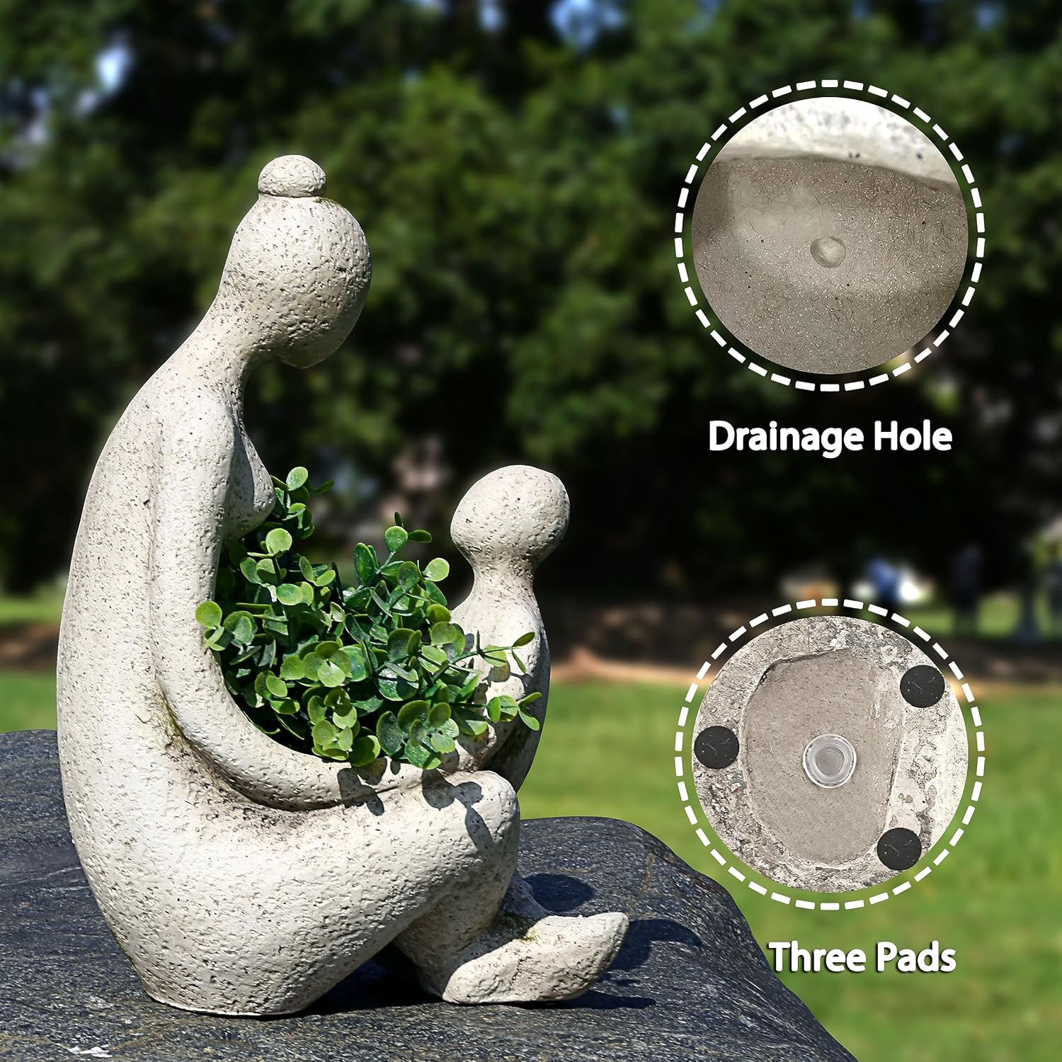 Unique Planters for Indoor Outdoor Plants Head Face Planter Pot Large Succulent Planters Flower Vase with Drainage Hole