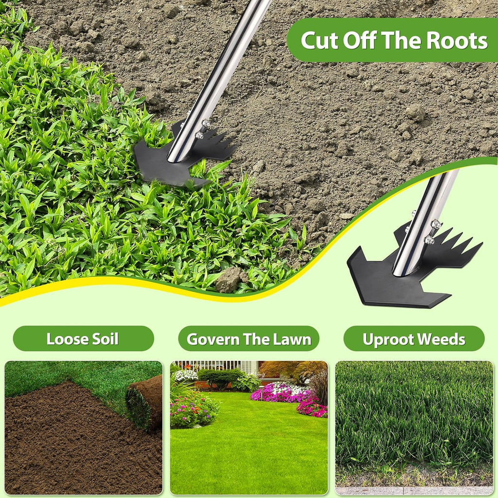 CAROD Hoe Garden Tool, Scuffle Garden Hoe for Weeding with 30-60 Inch Steel Long Handle, Dual Use Sharp Gardening Hula