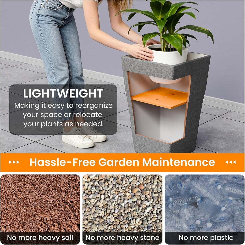 2-Pack Square Planter Insert for Large Pots, 13 Inch | Use Less Potting Soil, Planter Accessories for Indoor & Outdoor