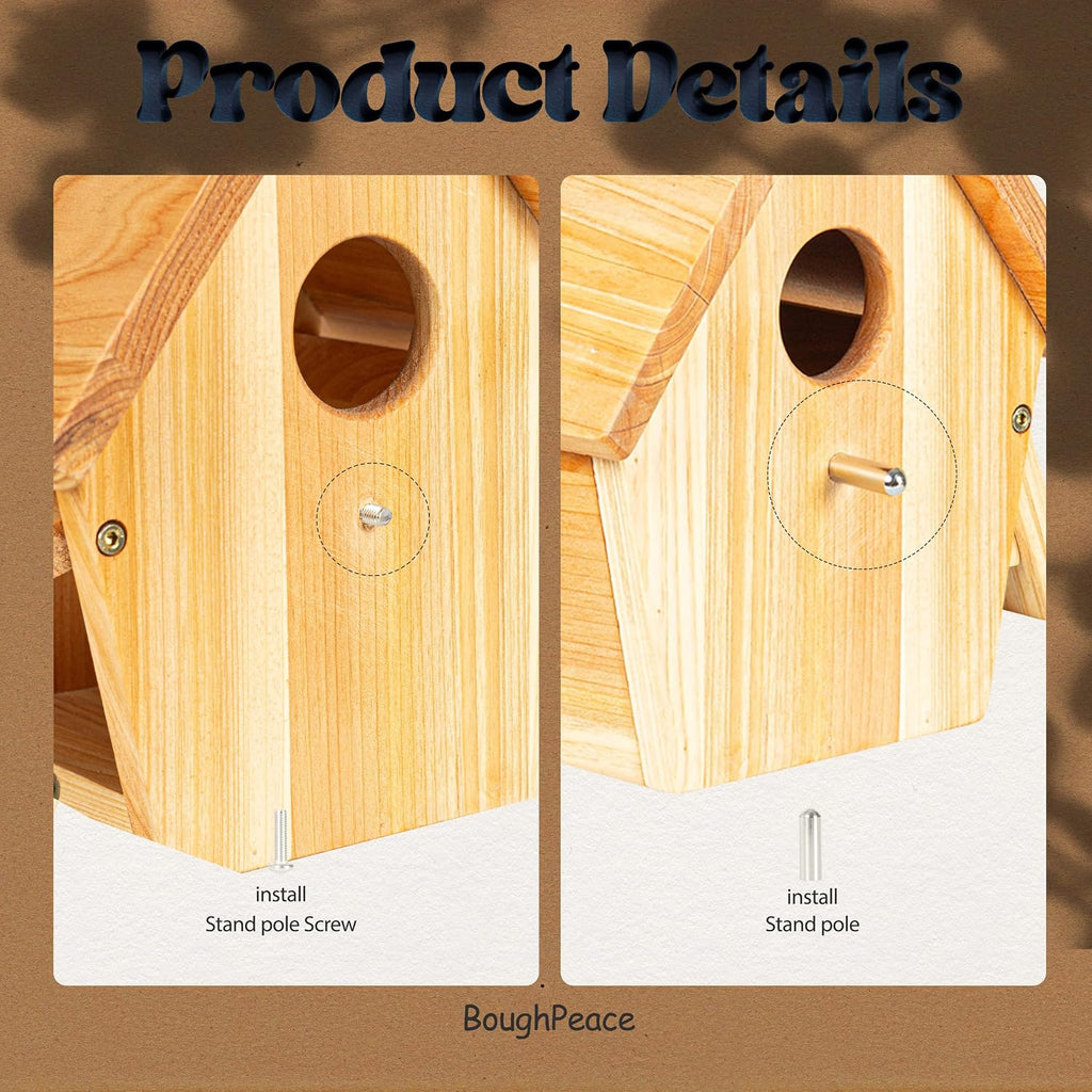 Wooden Bird Houses for Outside Hanging Birdhouses Nest Bluebird House for Cardinals Finch Wren Swallow for Garden