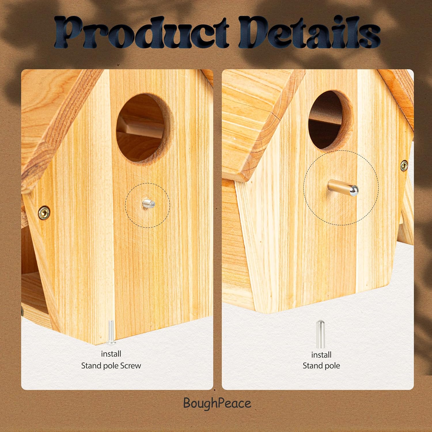Wooden Bird Houses for Outside Hanging Birdhouses Nest Bluebird House for Cardinals Finch Wren Swallow for Garden