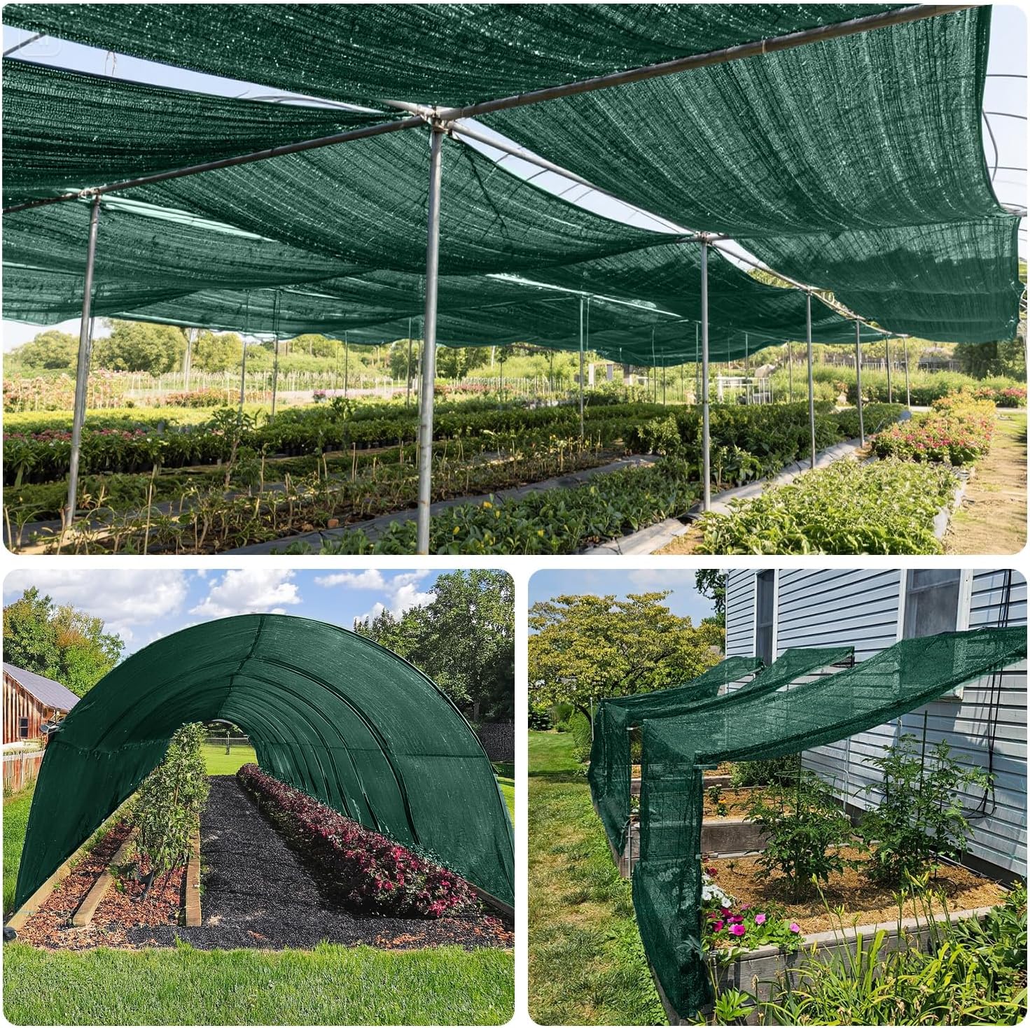 SUNNY GUARD Sun Shade Cloth, 8 x 20 FT Green HDPE Mesh | 65-75% Shade HDPE Mesh Fabric, Breathable Design with Unbound