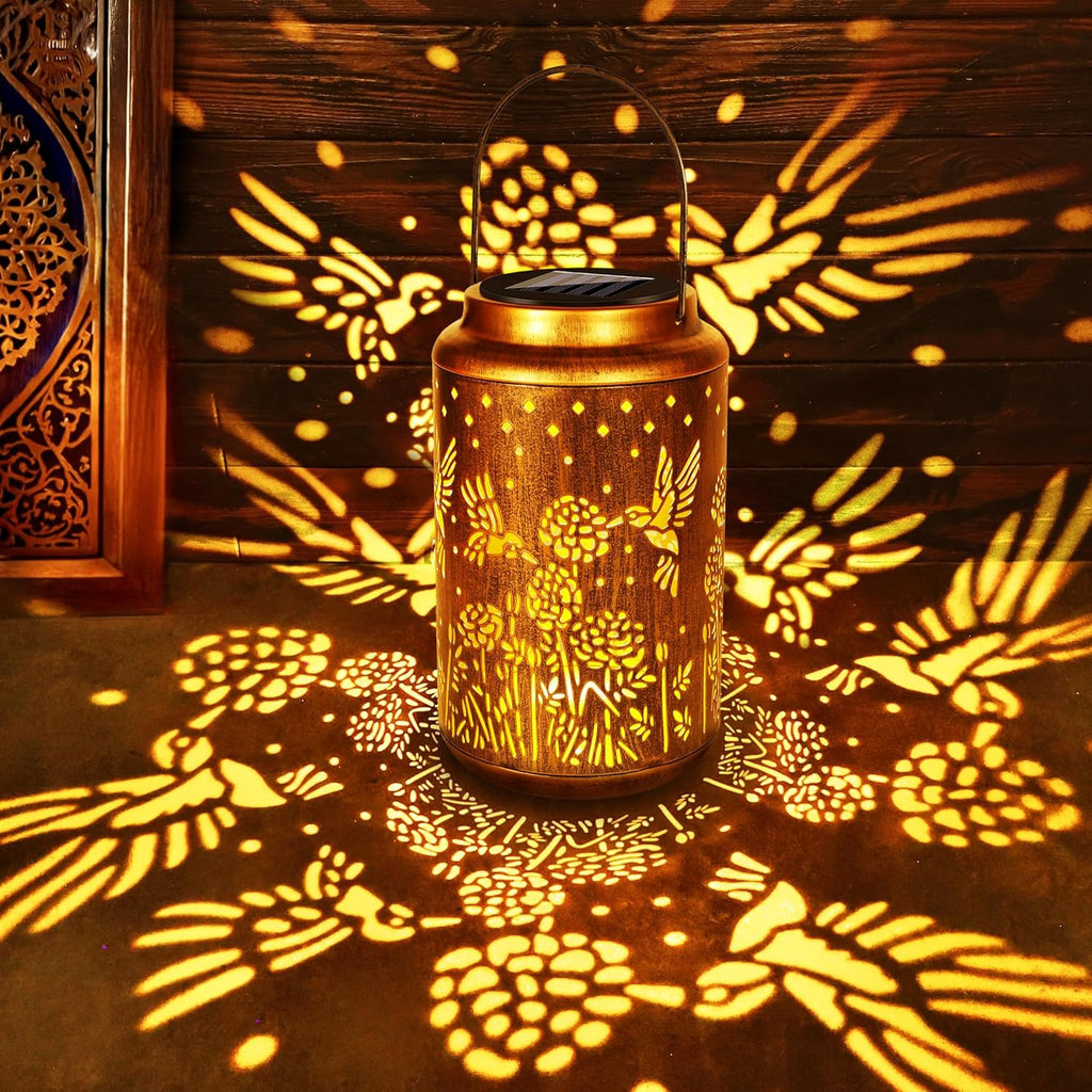 Brizled Hummingbird Solar Lanterns Outdoor, Decorative Mothers Day Gifts for Women Mom Grandma, Waterproof Hanging Solar Lights LED Lanterns for Garden Patio Courtyard Path Tabletop Porch Balcony Decr