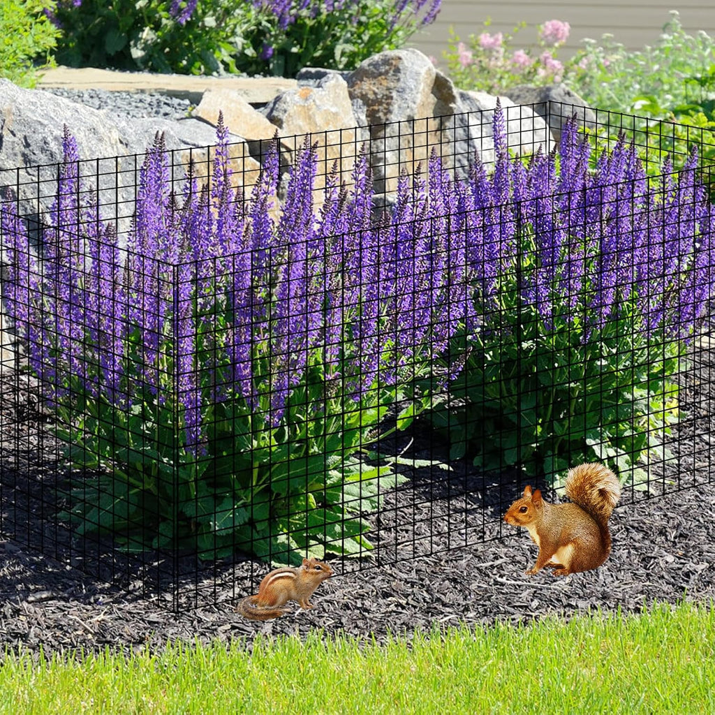 10 Pack Round Plant Protector from Animals, 12'' x 12'' Metal Plant Cages，30Pcs Metal Mesh to Keep Animals Out, Garden