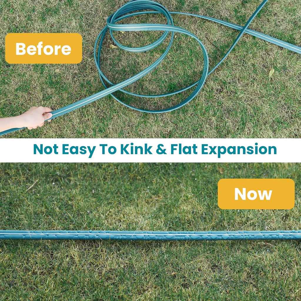 LINEX Sprinkler Soaker Hose 25ft x 2, Garden Lawn Watering Hose with Stakes