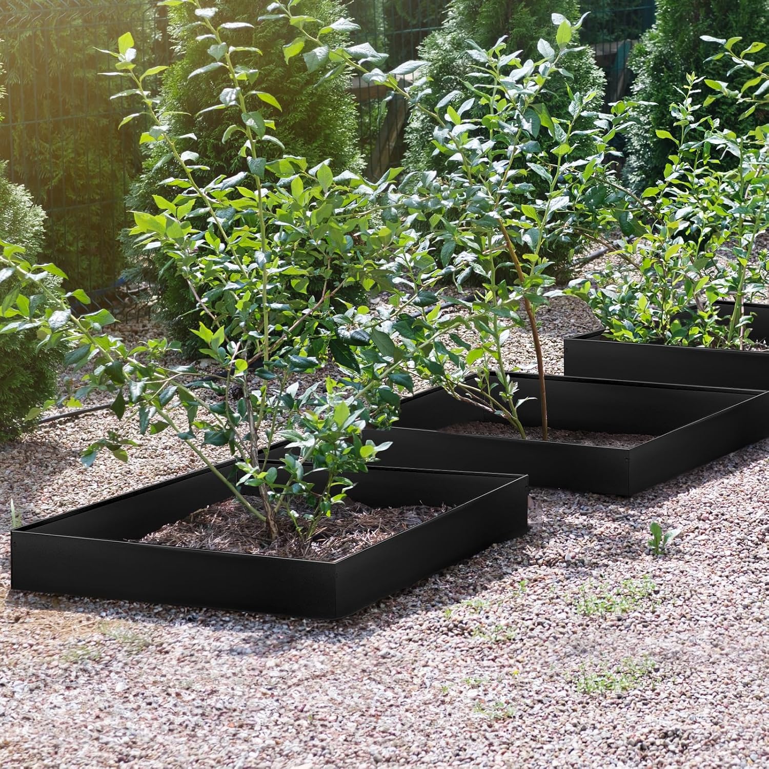 LAVEVE Galvanized Steel Landscape Edging 6-Pack, 40" L x 5" H (20Ft Total) | Hammer-in Metal Garden Edging Border with