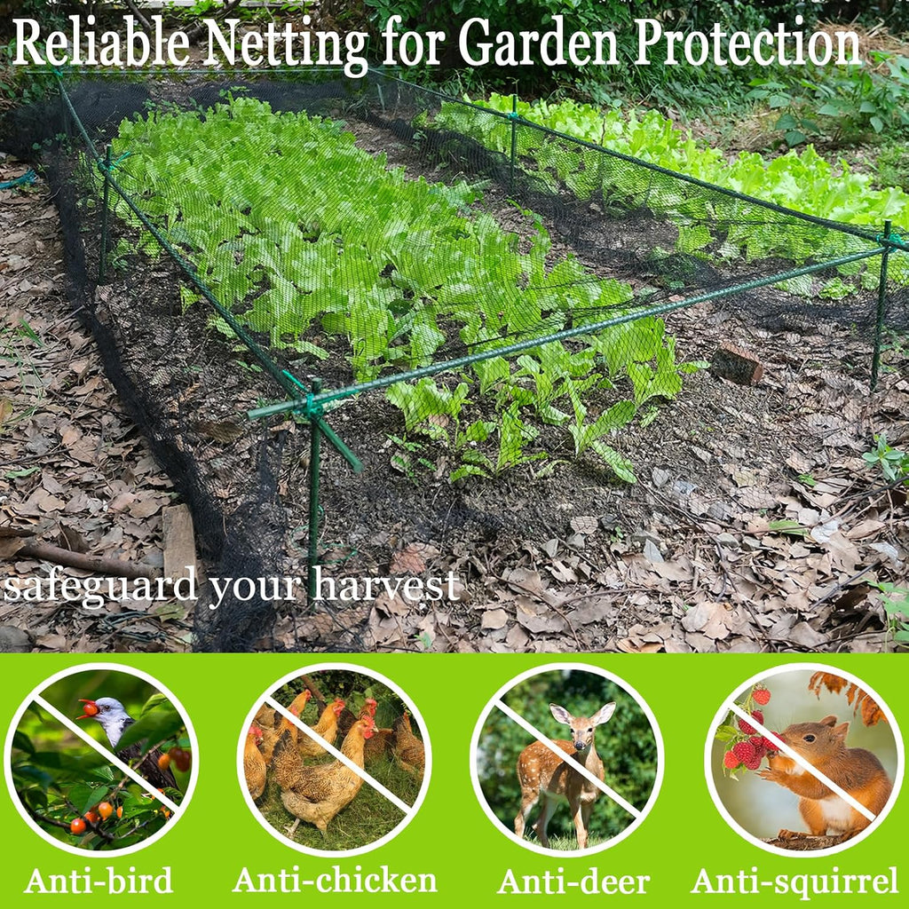 Bird Netting 25x50 Ft, 1In Mesh Garden Bird Netting, Fruit Tree Netting | Heavy Duty Woven Mesh Garden Netting, Pest