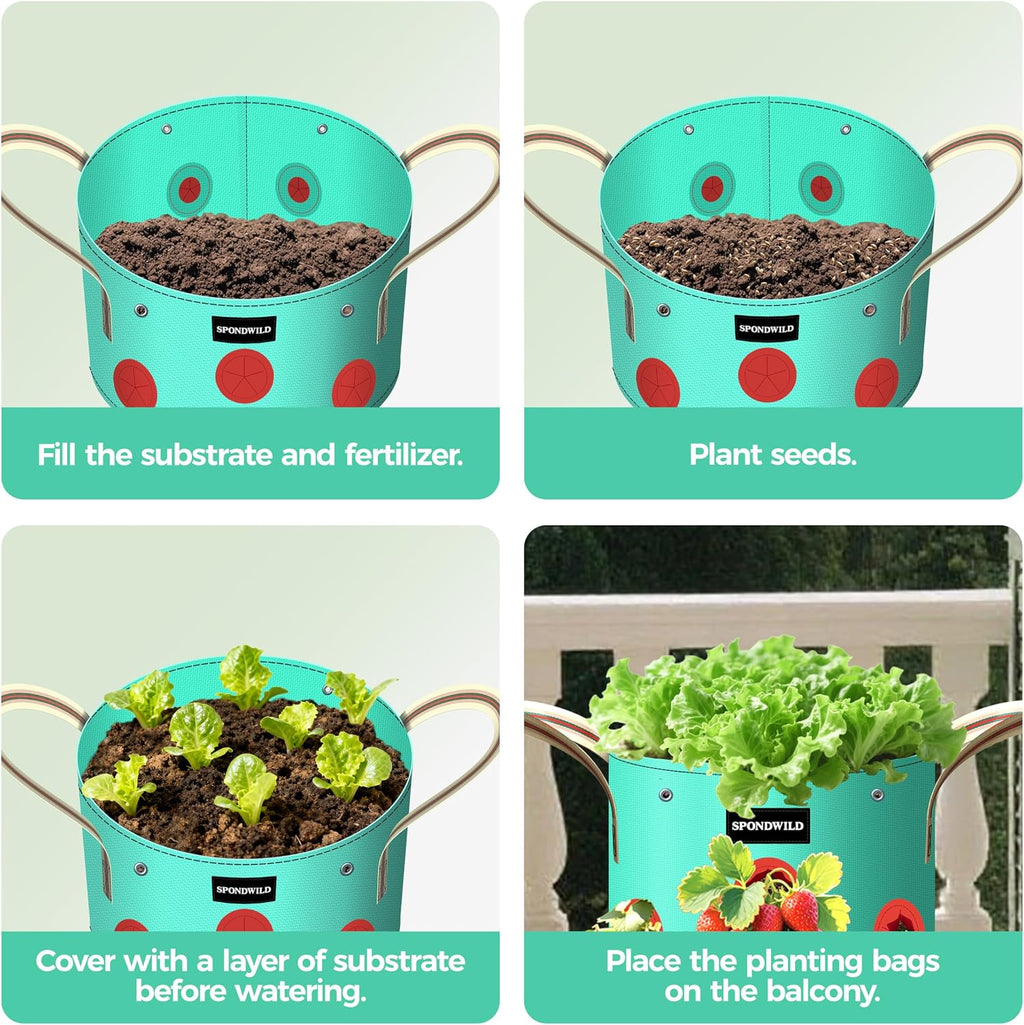 7 Pcs 25 Gallon Grow Bags, PE Plant Pots with 8 Breathable Holes | Collapsible Gardening Supplies with Drainage Holes
