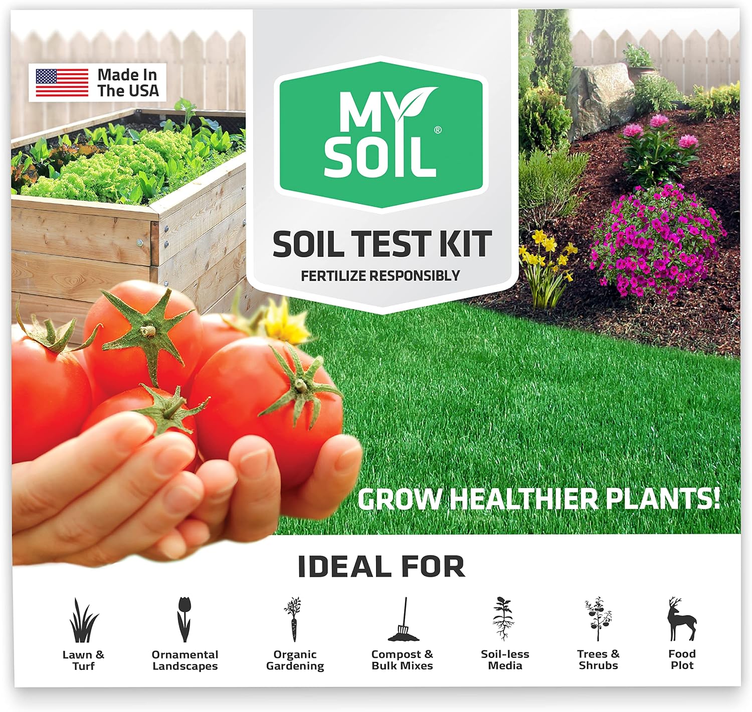 MySoil Soil Test Kit, Unlock Your Lawn & Garden Potential, Complete & Accurate Nutrient and pH Analysis with