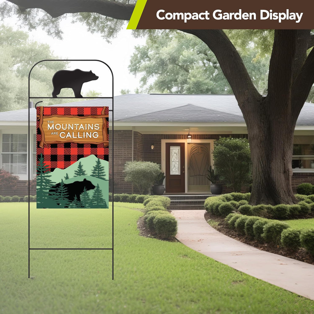 Briarwood Lane Everyday Wrought Iron Bear Garden Flag Arbor 41x15 Garden Flag Decorative Arbor