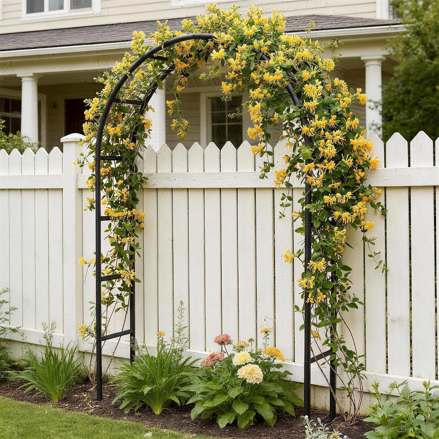 Thickened Rustproof Garden Arch Metal Trellis for Climbing Plants | Outdoor Wedding Arch Garden Arbor Frame Archway 4.9
