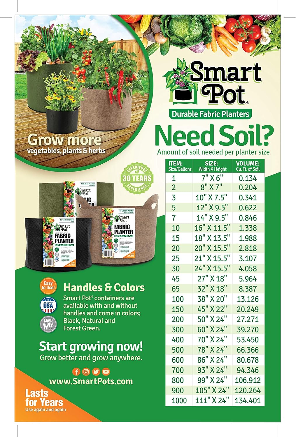 Smart Pots 12100 Big Bag Bed Fabric Raised Bed, Black