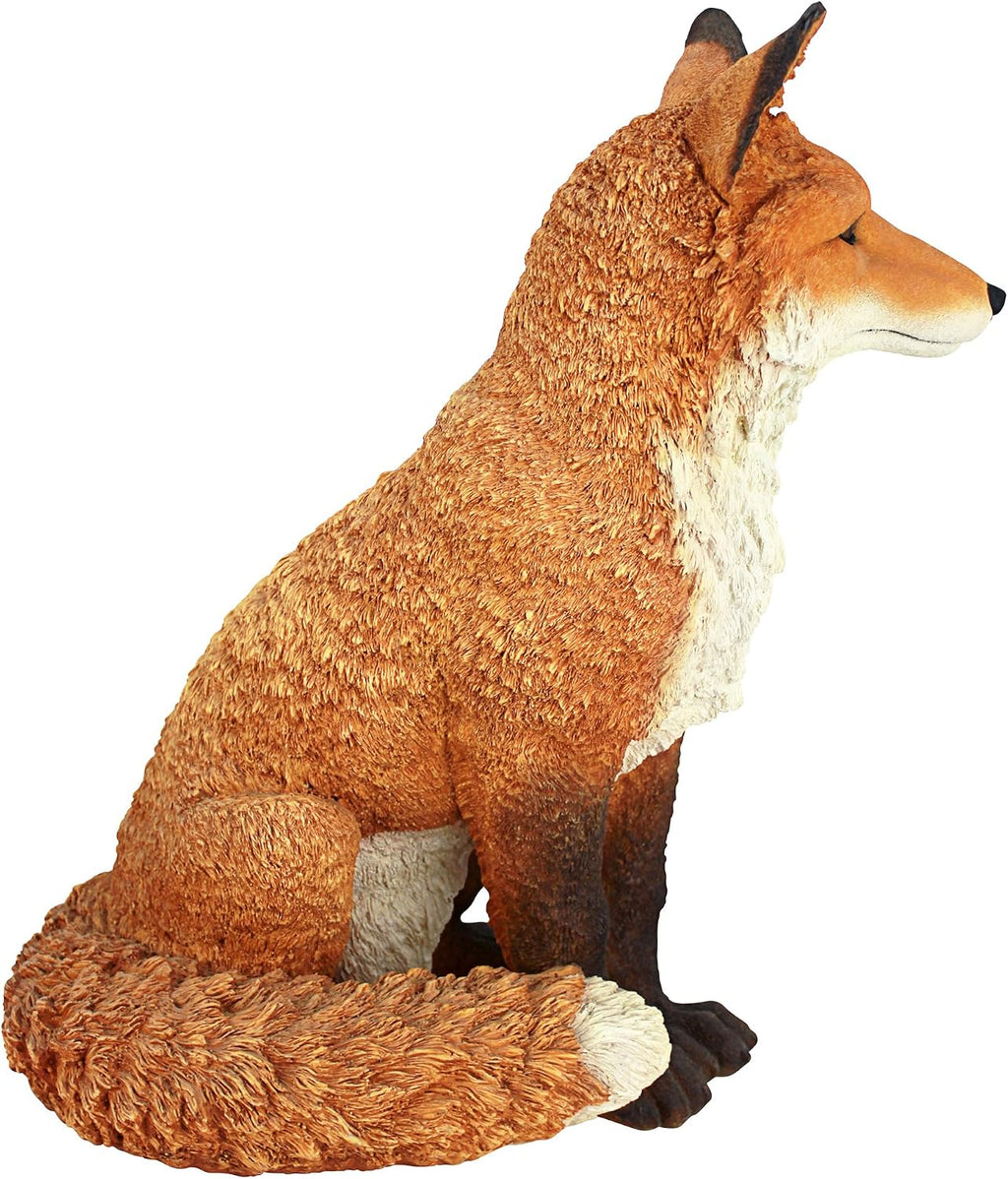 Design Toscano Simon The Woodland Fox Indoor/Outdoor Garden Statue for Patio, Pool or Lawn, 18 Inch Tall, Cast Stone