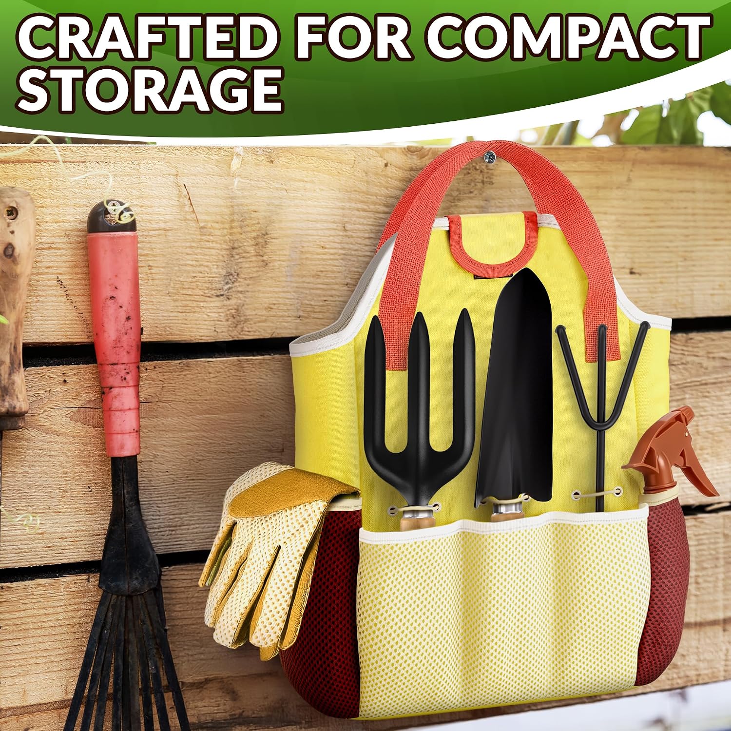10 Pcs Gardening Tool Set for Women, Rust-Resistant Steel, Tote Bag | Garden Tools Set for Plant Care, Digging