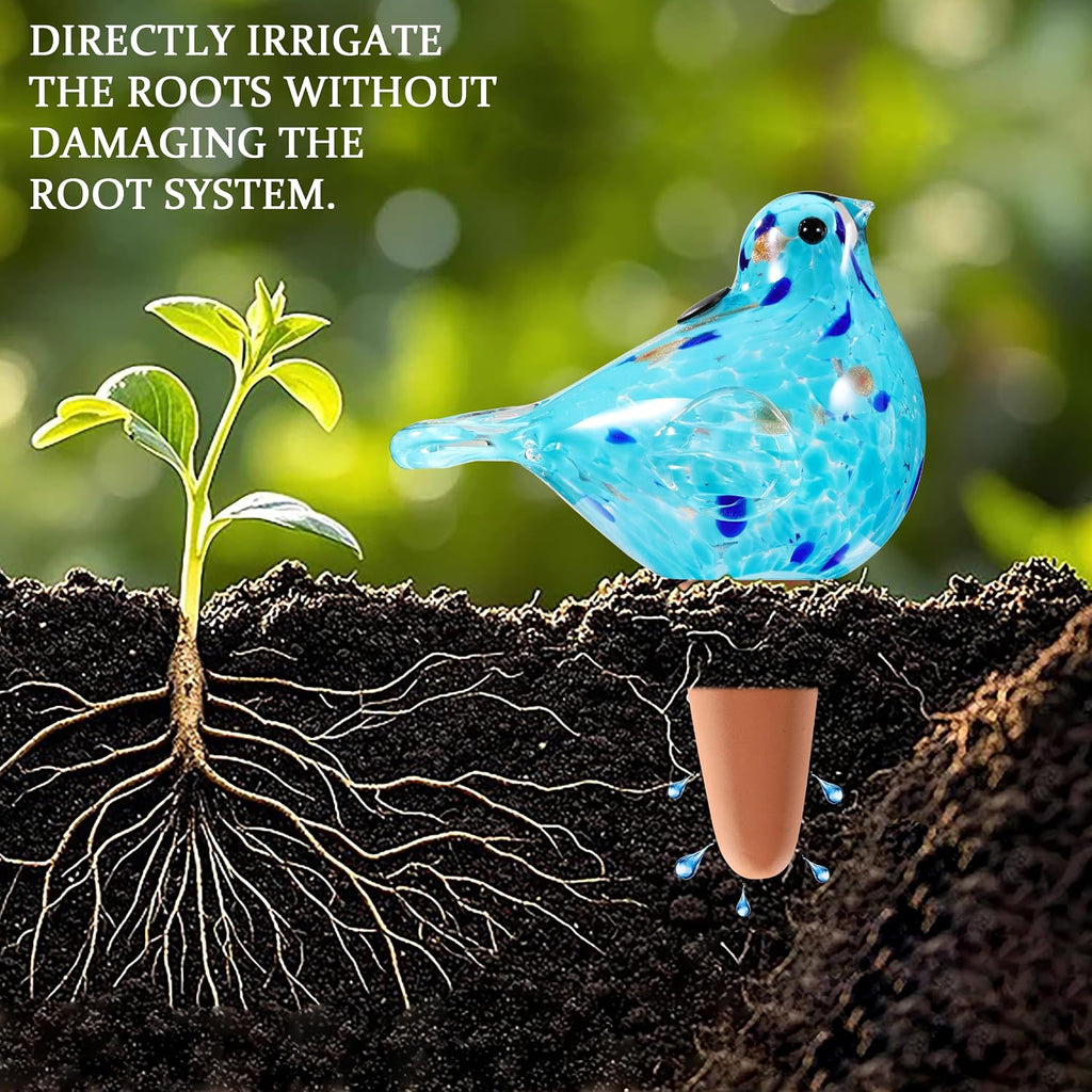 Glass Bird Shaped Plant Watering Ball Glass Automatic Watering Ball Flower Pot Insertion Spike Drip Irrigation Device