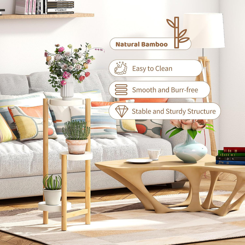 Plant Stand Indoor Outdoor Plant Rack 3 Tier 3 Potted Flower Holder Ladder Plant Stands for Balcony Window Living Room