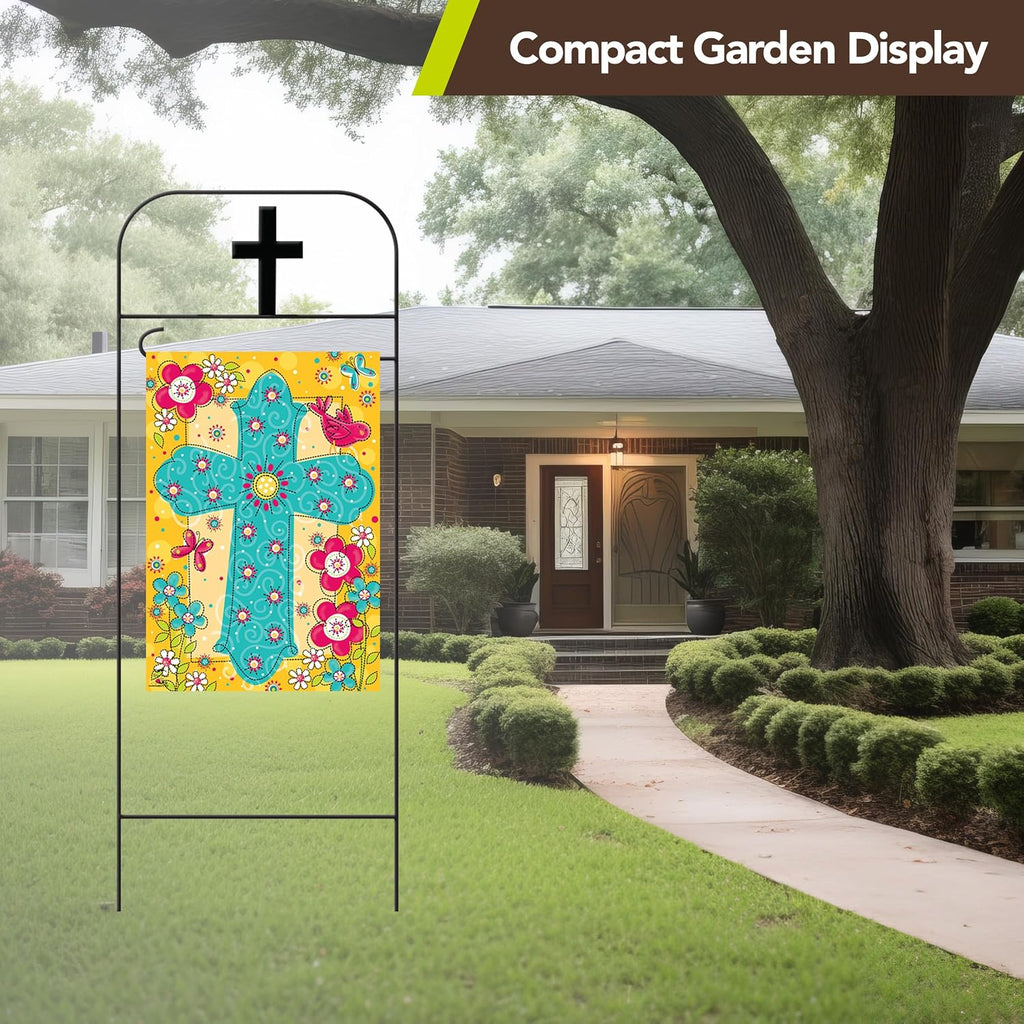 Briarwood Lane Everyday Wrought Iron Cross Garden Flag Arbor 41x15 Garden Flag Decorative Arbor