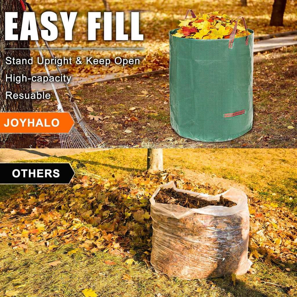 72 Gallon 6 Pack Leaf Bags Reusable for Lawn & Garden | Heavy duty, Standable, With 4 handles, Includes gardening