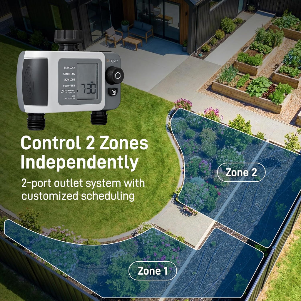 Orbit B-hyve XD 2-Port Smart Hose Watering Timer - Features Dual Outlet Irrigation Control - App Controlled Watering