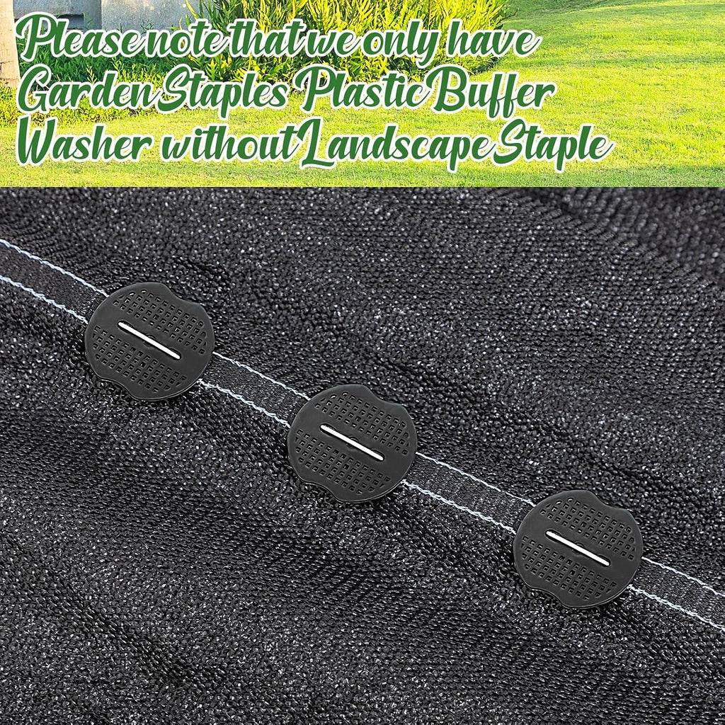 Gisafai 500 Pcs Landscape Staple Gasket for Weed Barrier, Black