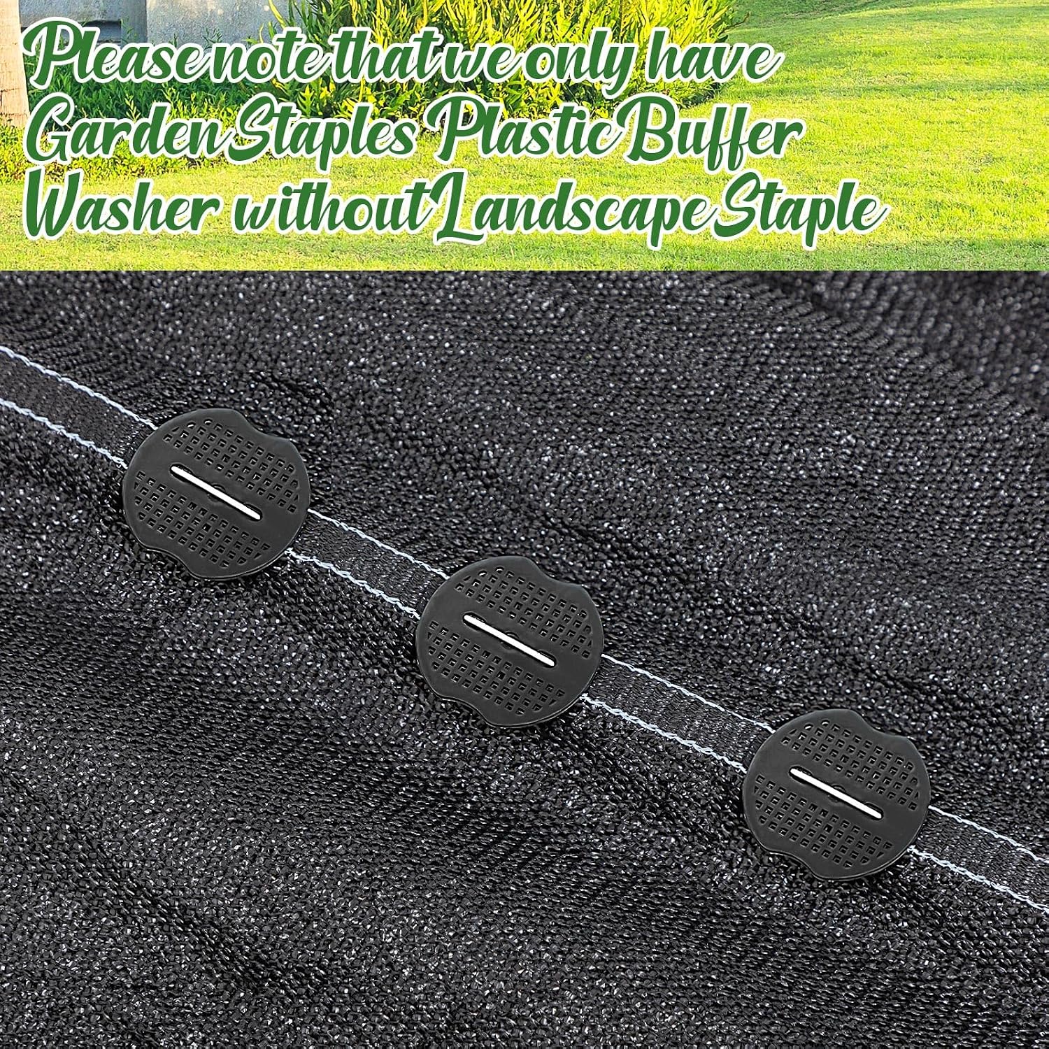 Gisafai 500 Pcs Landscape Staple Gasket for Weed Barrier, Black