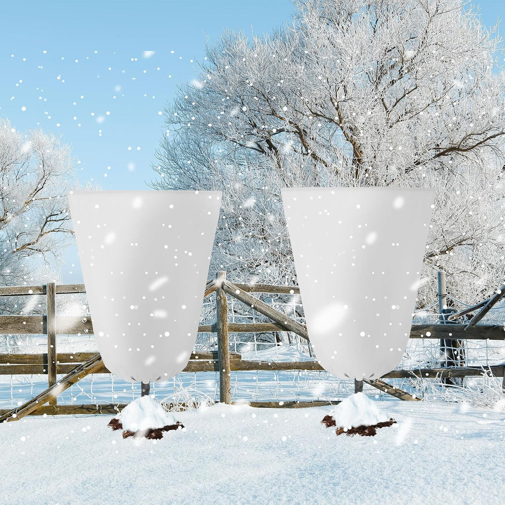 4 Pcs Plant Covers Freeze Protection 35.4" x 59" Winter Frost Blankets for Outdoor Plants with Zipper Drawstring Frost