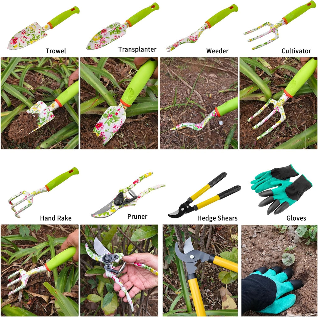 Gardening Tools – 42 Piece Premium Gardening Tool Set,Heavy Duty Hand Tools with Fashion Garden Tools Organizer