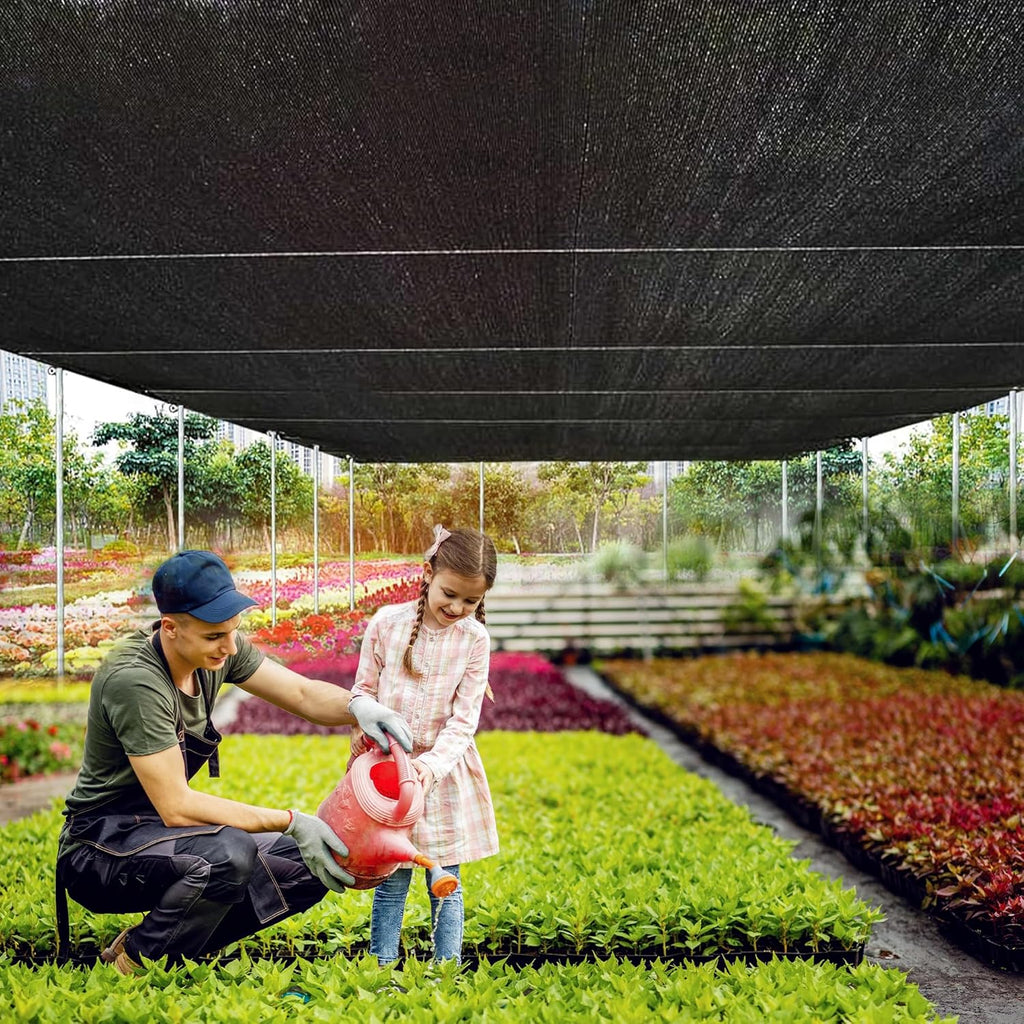 90% Shade Cloth,12×26FT,Tear Resistant Sun Shade Net with Reinforced Grommet,Durable Garden Shade Tarp Cover for