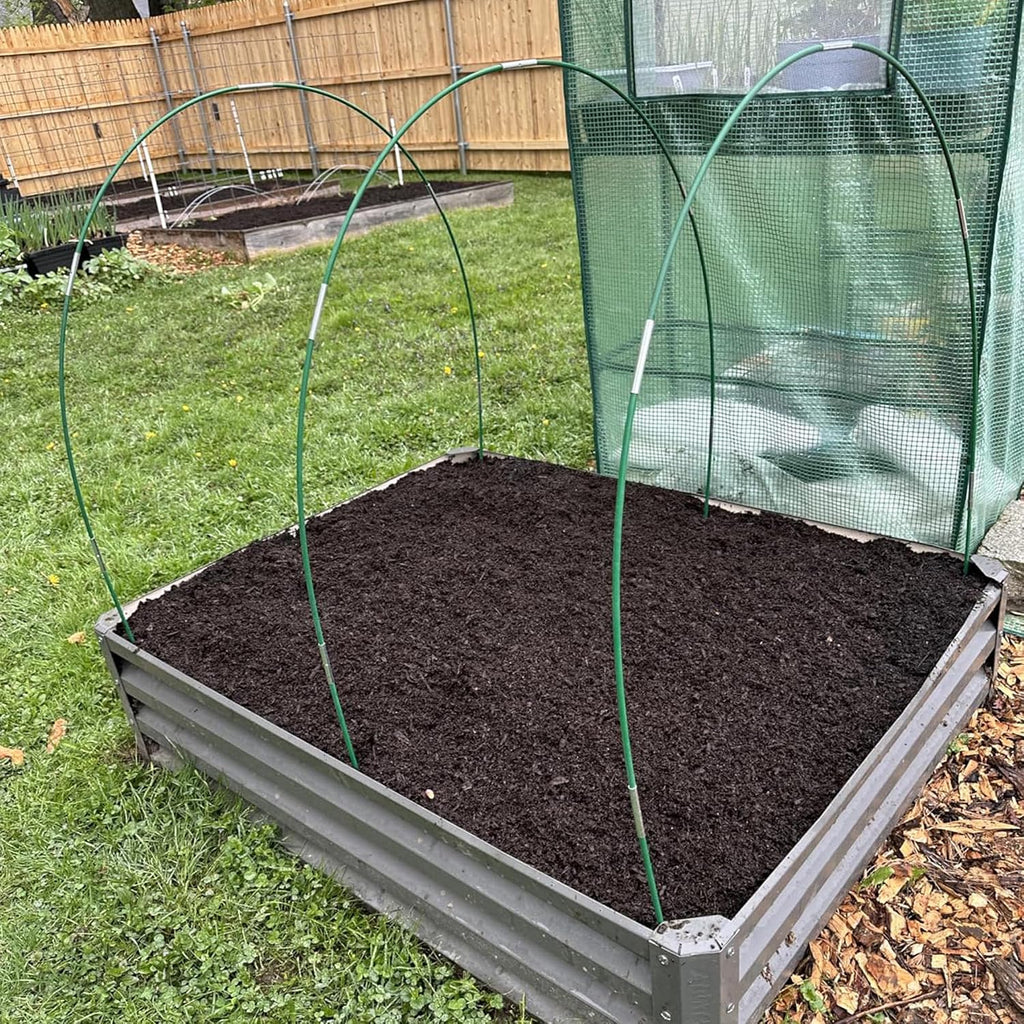 60PCS Garden Hoops for Raised Beds & 30PCS Tomato Clips, Greenhouse Hoops for Netting, Rust-Free Diameter 0.23” Plant