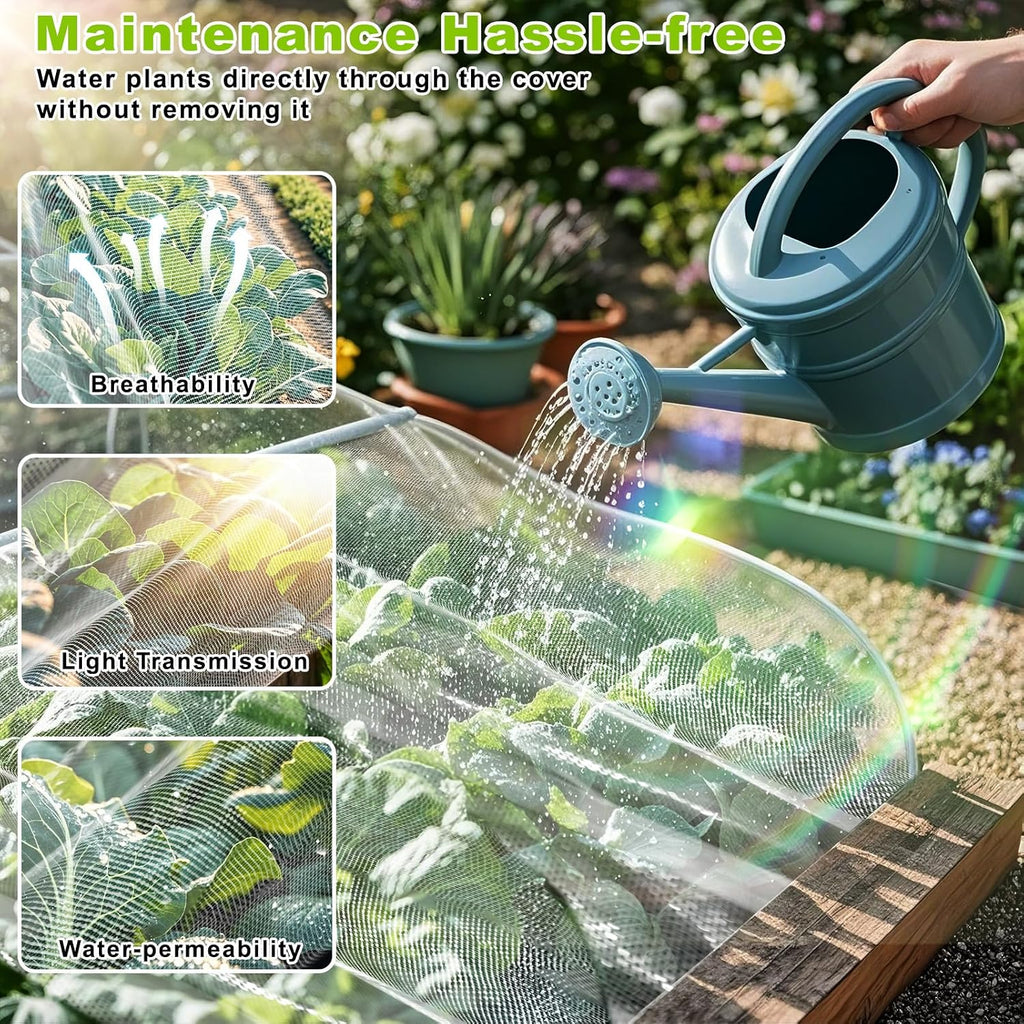 Remiawy Garden Netting, 2 Pack 10 x 33 FT Ultra Fine Garden Mesh Netting for Plants, Gardening Raised Bed Barrier Row