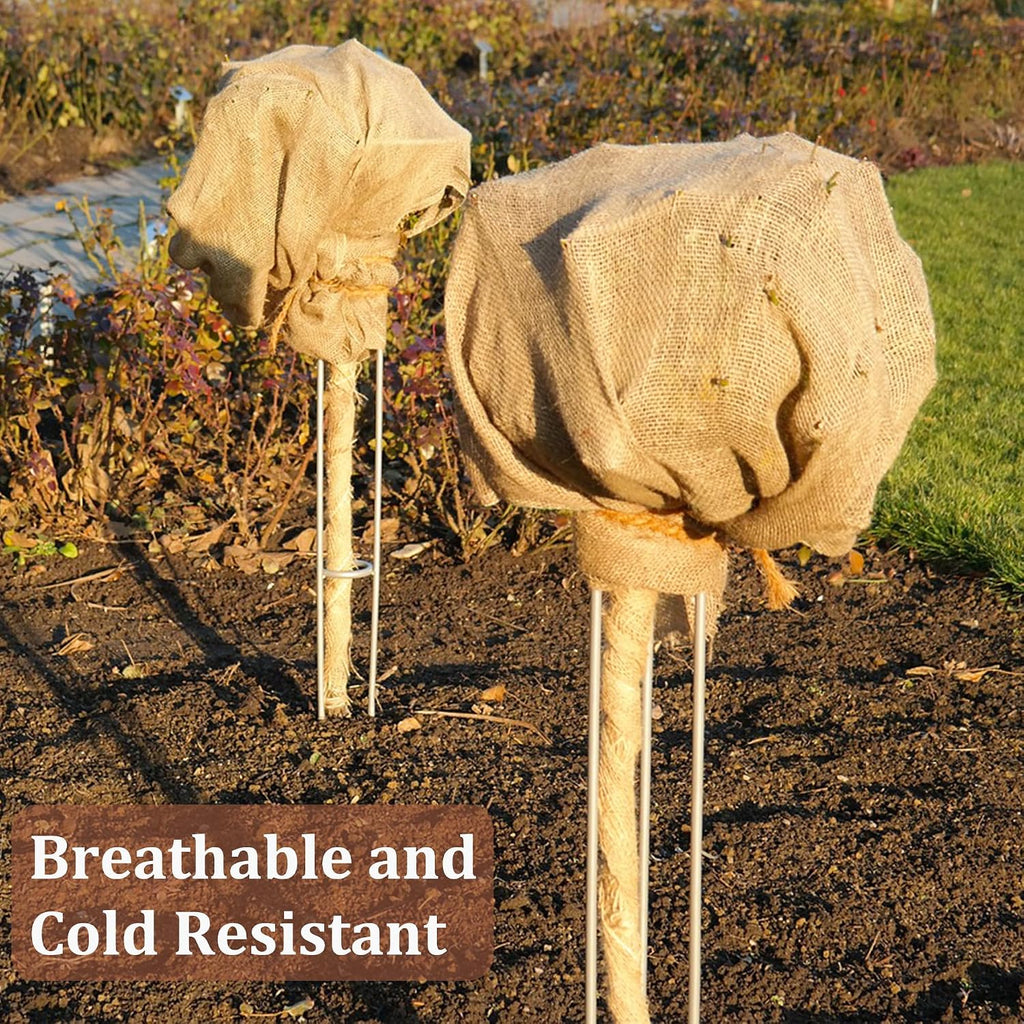Sunnyglade 40"x30' Burlap Fabric Frost Cloth Plant Covers Freeze Protection | Winter Protection for Plants Burlap Roll