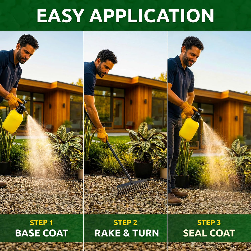 Rock & Mulch Glue for Landscaping Sprayer, Gravel Stabilizer 1 Gal | Outdoor Pea Gravel Glue, Fast-Drying, Garden & Pet