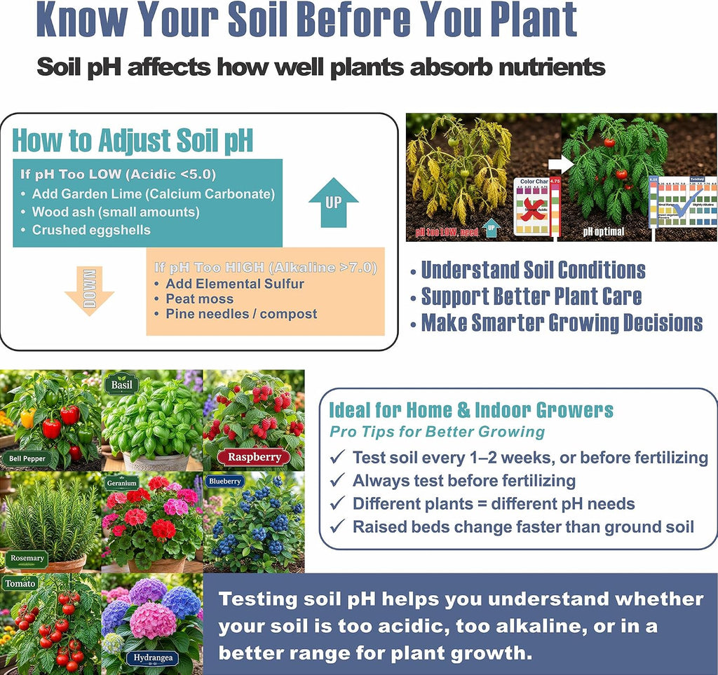 Soil pH Test Kit, 4.0-8.0, 0.25 Increments, Quad-Pad, 120 Count | Hydrangea color care, Garden soil, Herb Vegetables