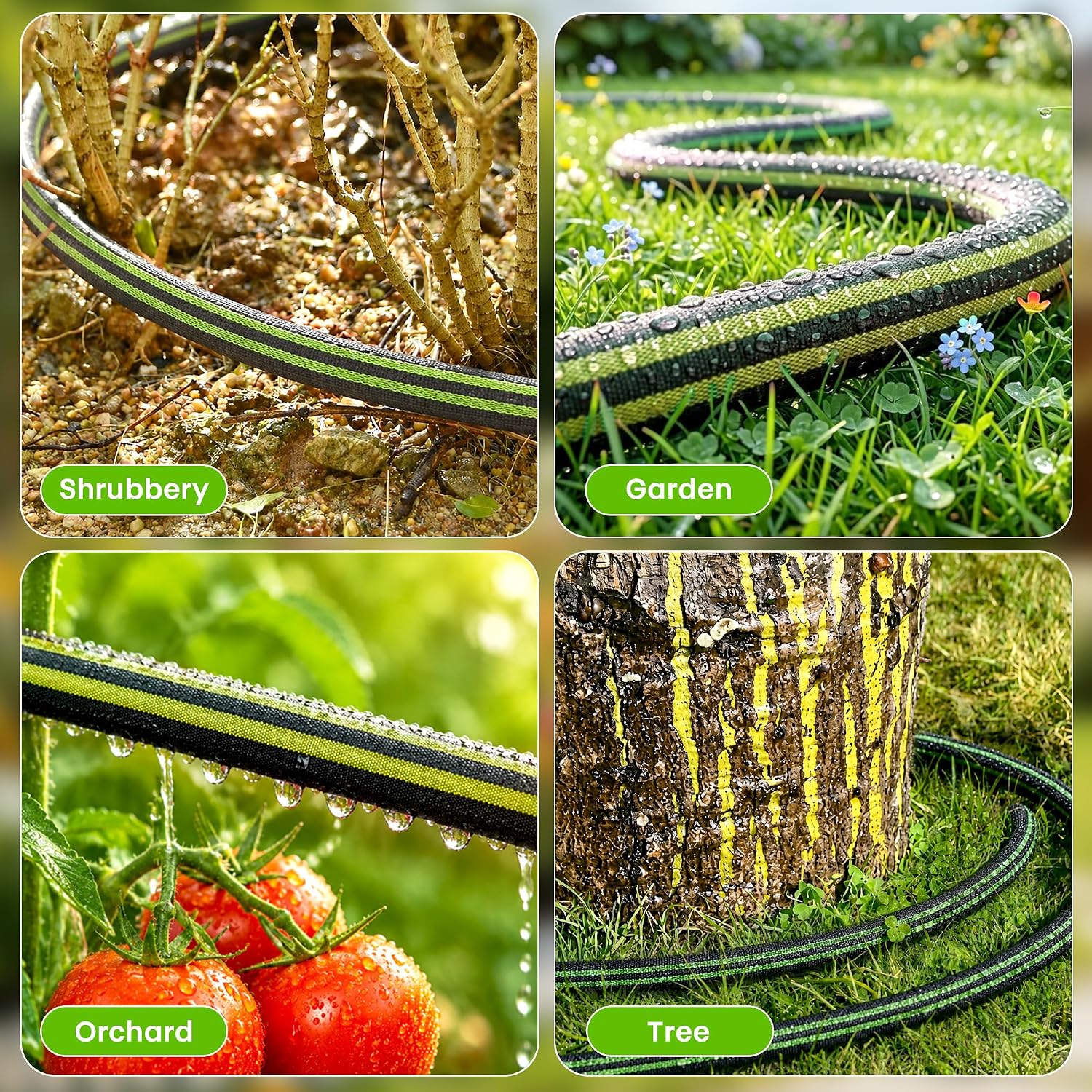 Flat Soaker Hose 25FT for Garden, 80% Water-Saving Drip Irrigation System Hose, Durable & UV-resistant, Non-toxic