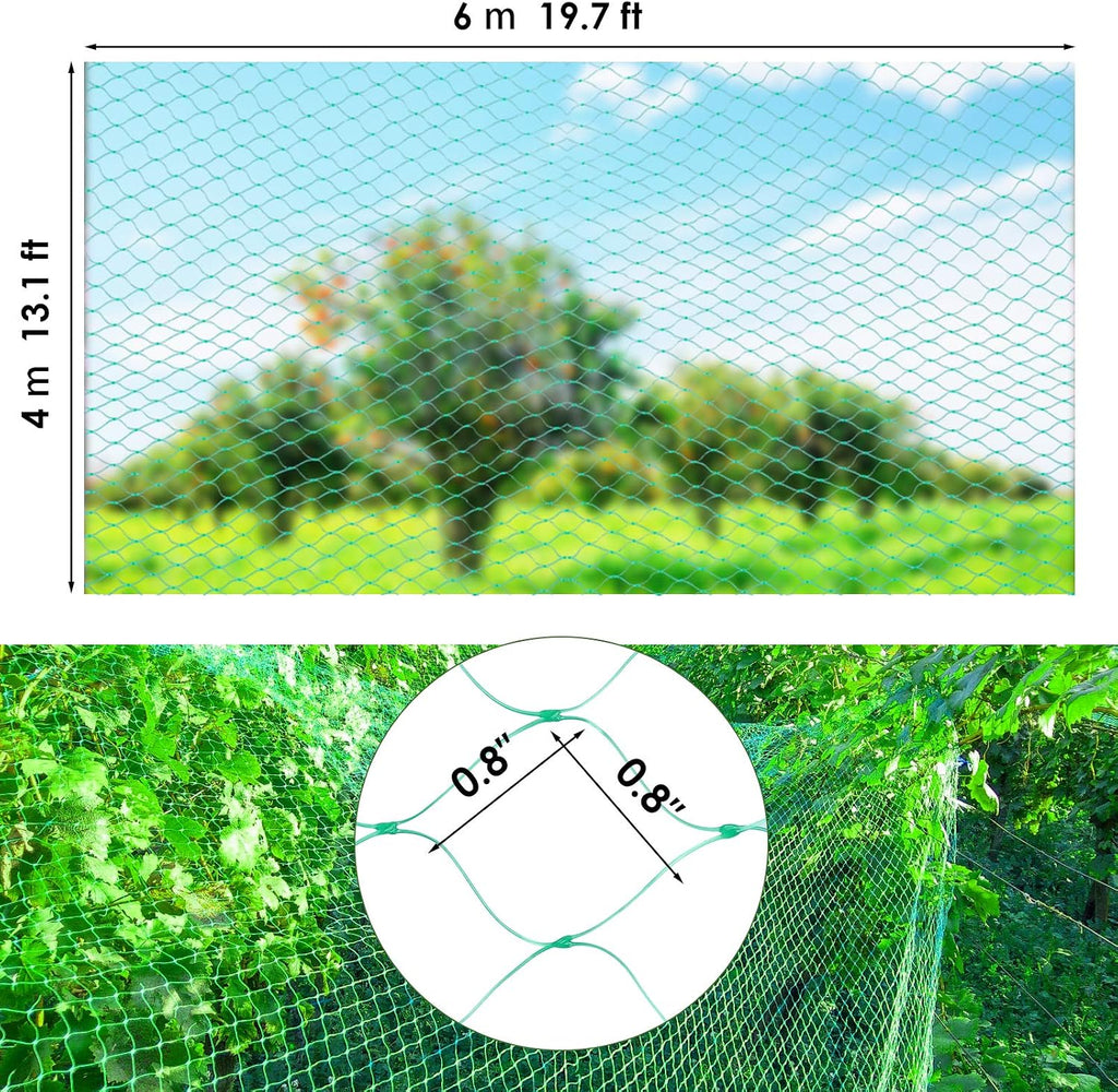 13X130FTRuolan Bird Netting for Garden Protect Vegetable Plants and Fruit Trees,Plastic Trellis Netting for Birds