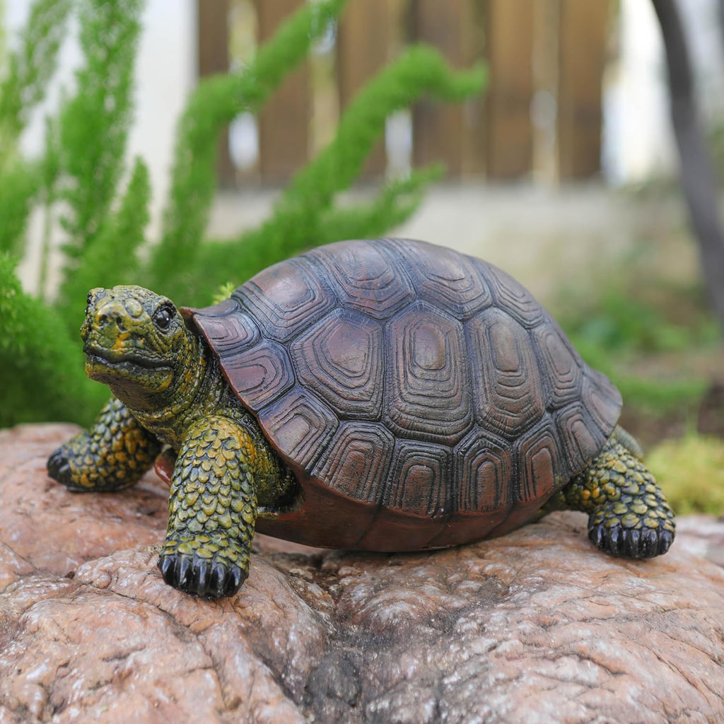 Weather-Resistant Resin Turtle Statue Decoration, Exquisite Handicraft, Artistic Simulation Animal Sculpture, Suitable