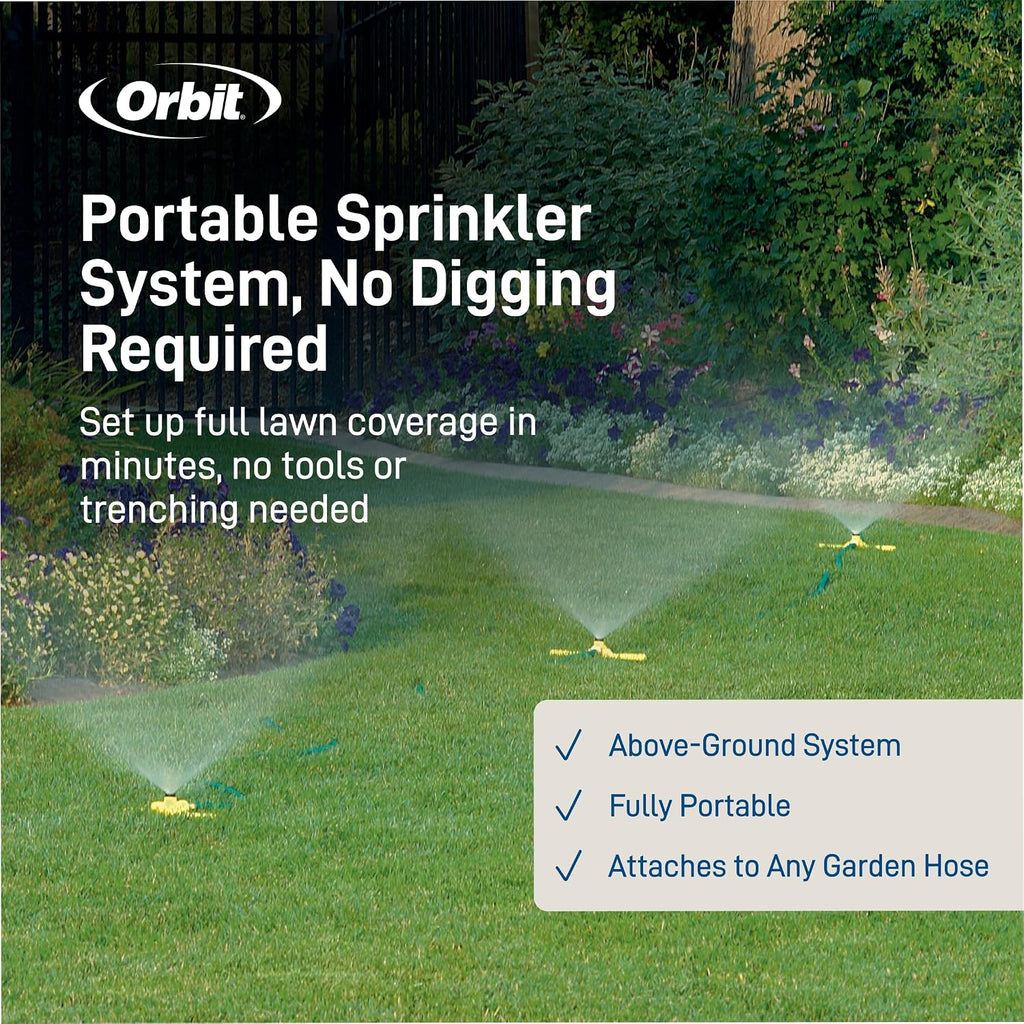 Orbit Port-A-Rain Above-Ground Sprinkler System, Green - 58092